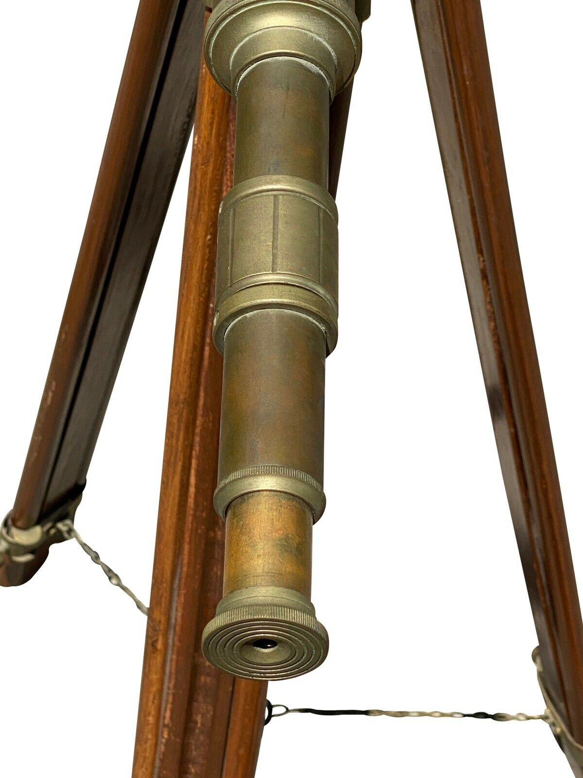 20TH C VINTAGE BRASS MARITIME ADJUSTABLE HEIGHT TELESCOPE ~ CLEAR WORKING OPTICS