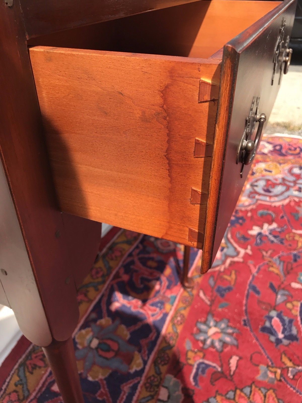 HIGHLY FIGURED CHERRY QUEEN ANNE SERVING TABLE -PEG JOINED & TOP QUALITY ITEM!