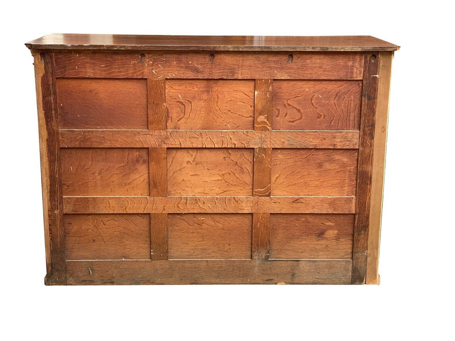 19TH C ANTIQUE LARGE VICTORIAN TIGER OAK 6 DRAWER LATERAL FILE CABINET ~ 5+ FEET