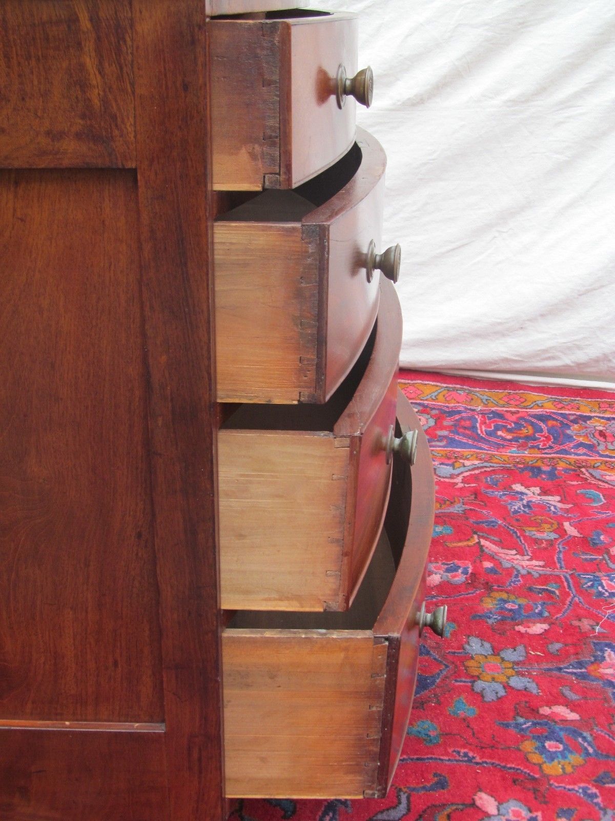 FEDERAL PERIOD PHILADELPHIA BOW FRONT MAHOGANY DRESSER