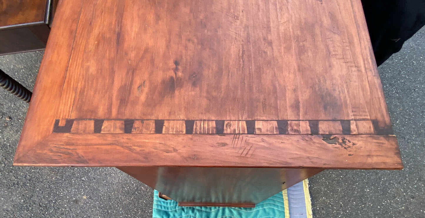 18TH C ANTIQUE QUEEN ANNE CONNECTICUT FLAT TOP HIGHBOY DRESSER / TALL CHEST