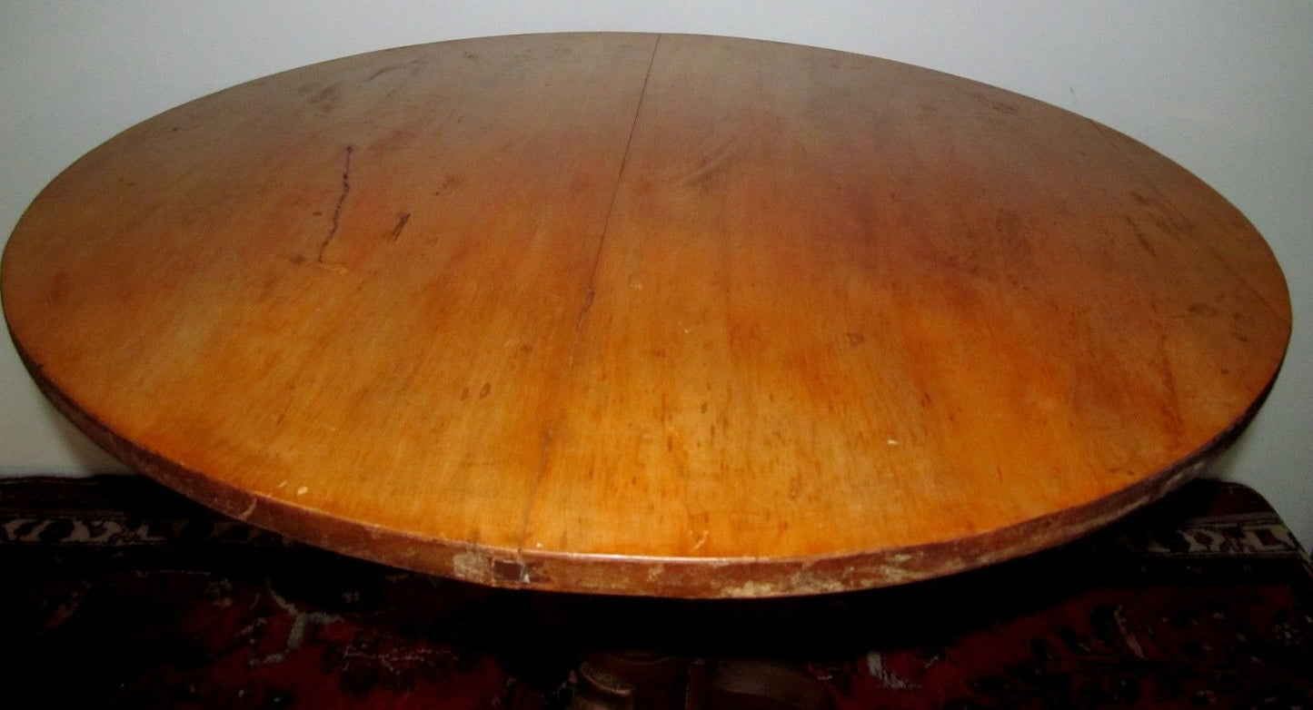18TH CENTURY QUEEN ANNE SYCAMORE & MAPLE TILTING TEA TABLE W/TENDRIL CARVED LEGS