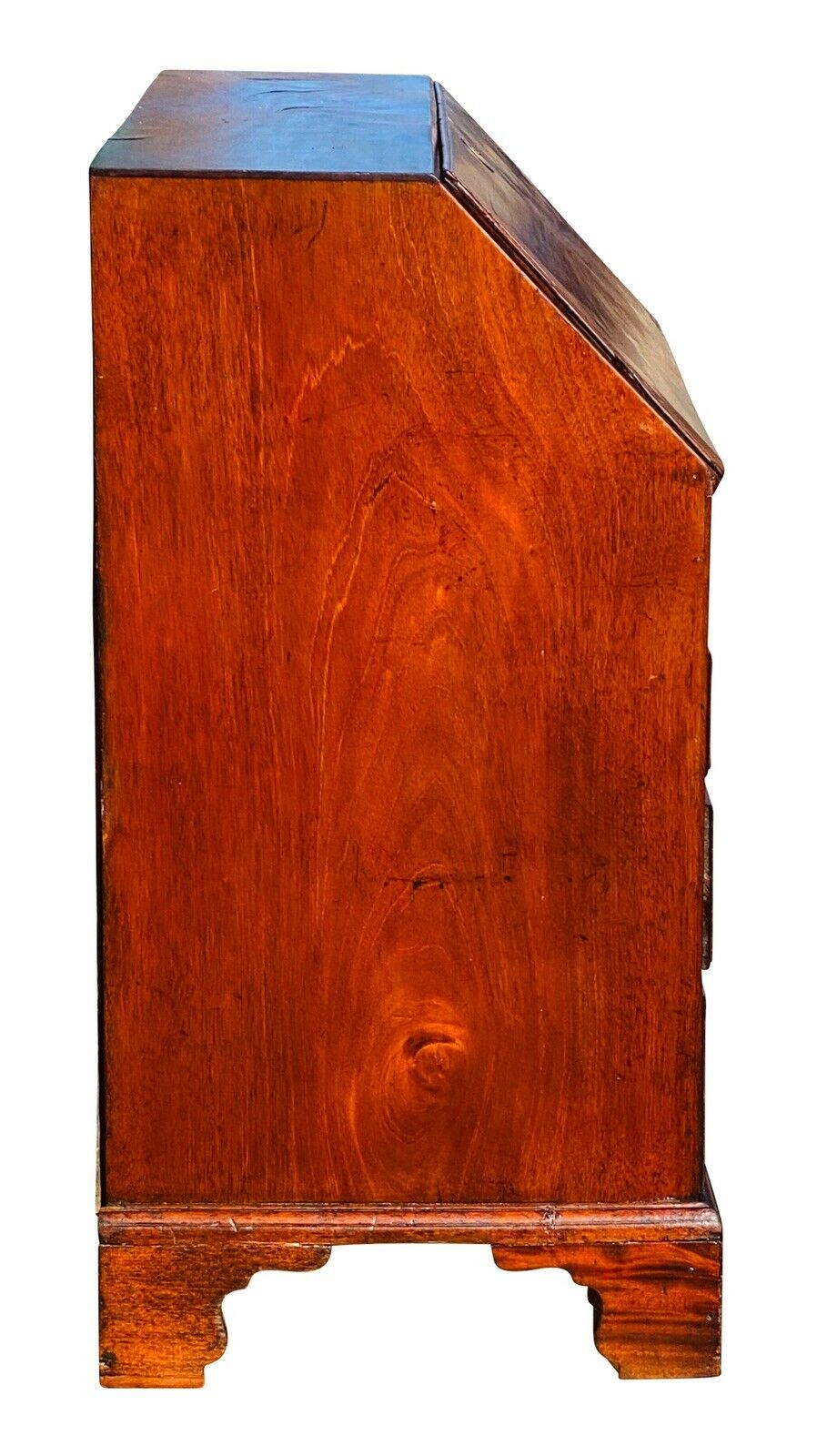 18TH C ANTIQUE CHIPPENDALE MAHOGANY SLANT LID SECRETARY DESK