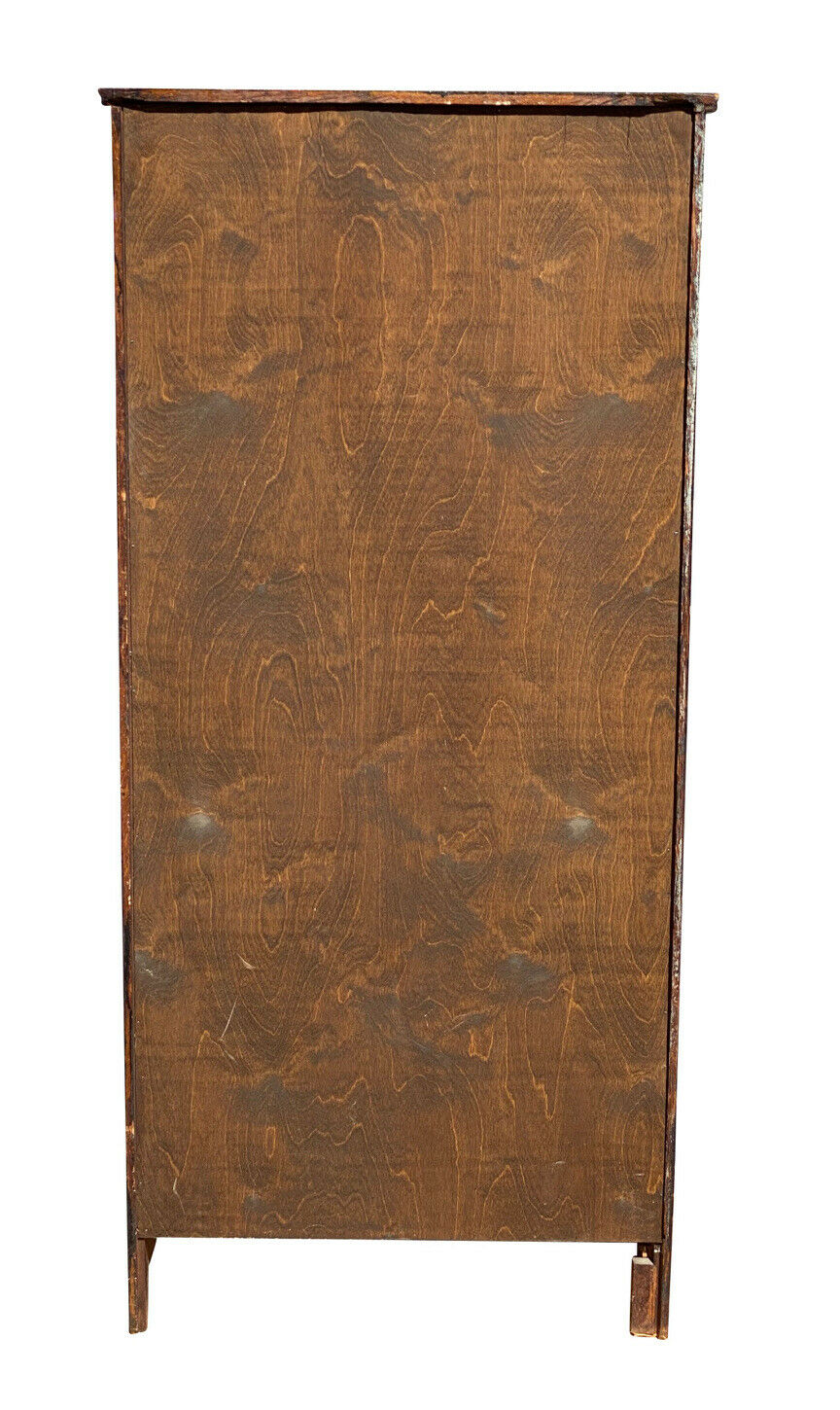 19TH C ANTIQUE VICTORIAN TIGER OAK SINGLE DOOR BOOKCASE / CHINA CABINET
