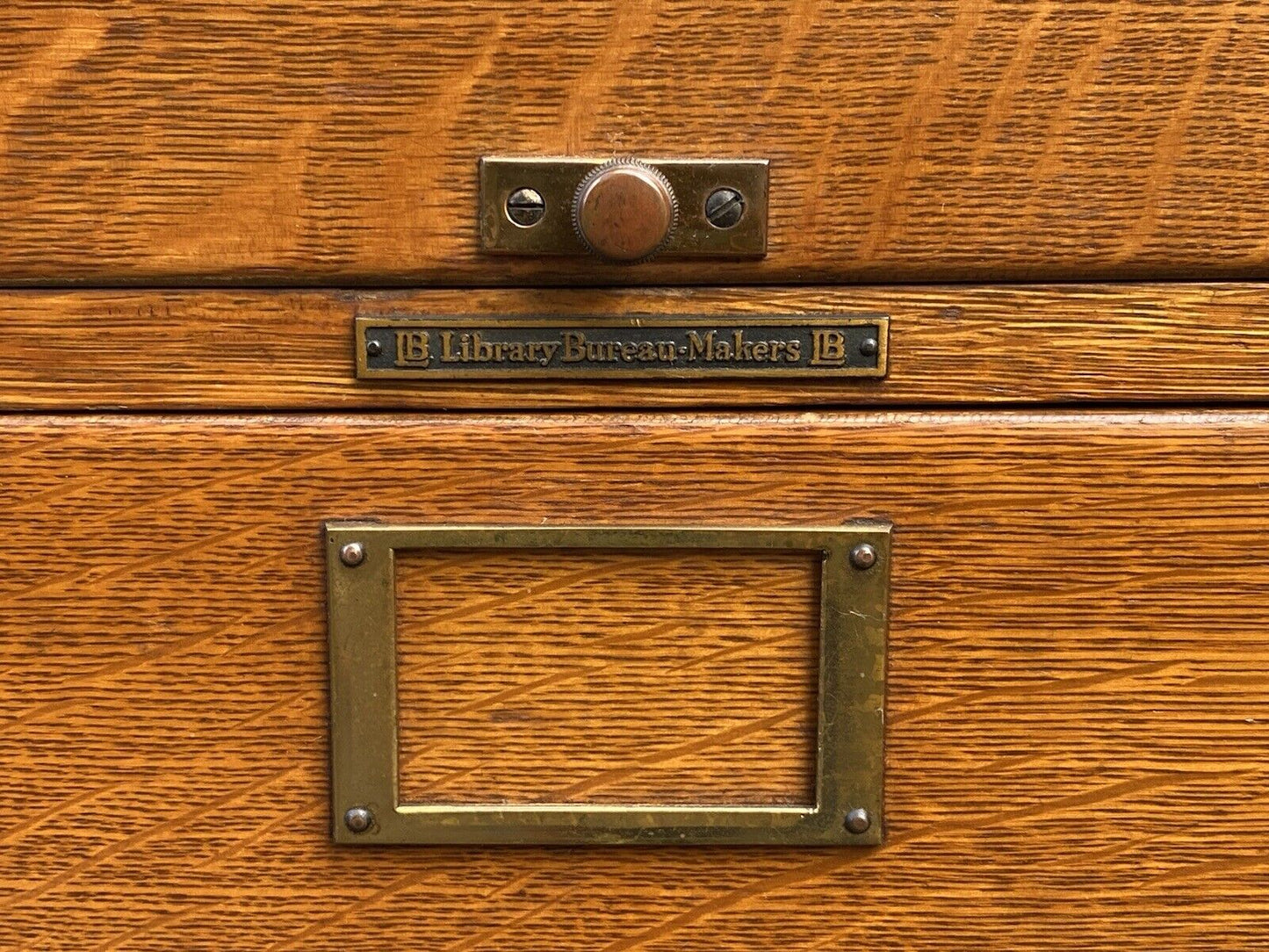 Antique Arts & Crafts Tiger Oak Legal Size File Cabinet - Library Bureau Makers
