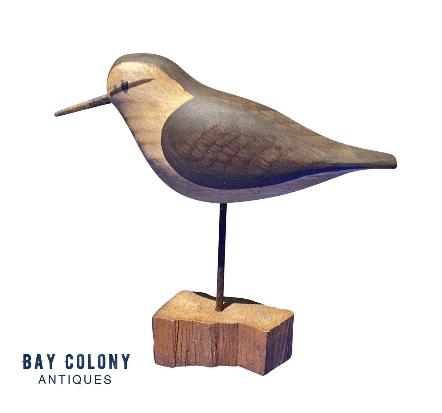 20th C Vintage Carved & Painted Shorebird - William Kirkpatrick Sandpiper Decoy