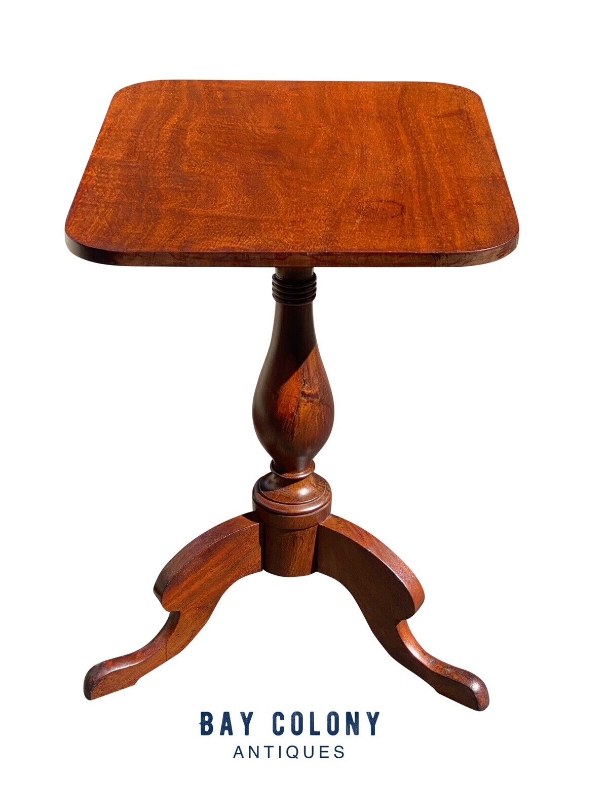 Antique Federal Southern Walnut Tilt Top Tea Table With Rare Cornucopia Legs