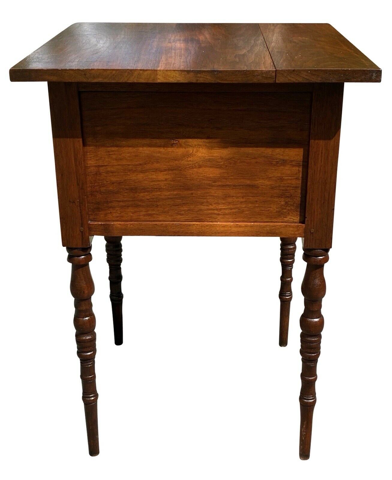 19TH C ANTIQUE FEDERAL PERIOD VIRGINIA WALNUT 2 DRAWER WORK TABLE / NIGHTSTAND