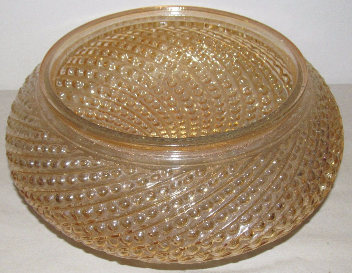 RARE IRRADIZED GOLD HOBNAIL MUSHROOM 12" ART GLASS SHADE