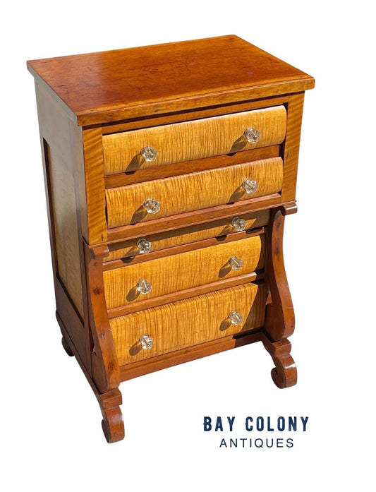 Antique Pennsylvania Empire Cherry & Tiger Maple Diminutive Chest / Dresser