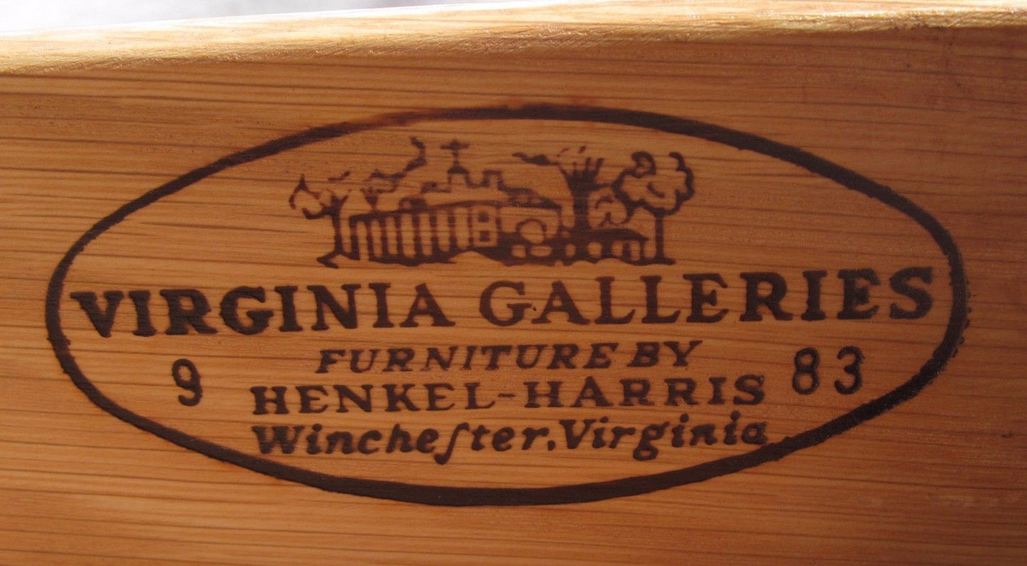 EXCELLENT HENKEL & HARRIS VIRGINIA GALLERIES SILVER MINI CHEST-BLACK WALNUT