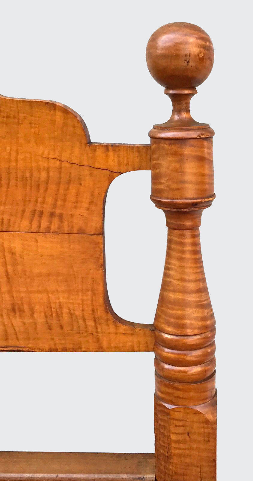 EXCEPTIONALLY FINE SOLID TIGER MAPLE FEDERAL CANNONBALL BED-BOLDEST & BEST GRAIN