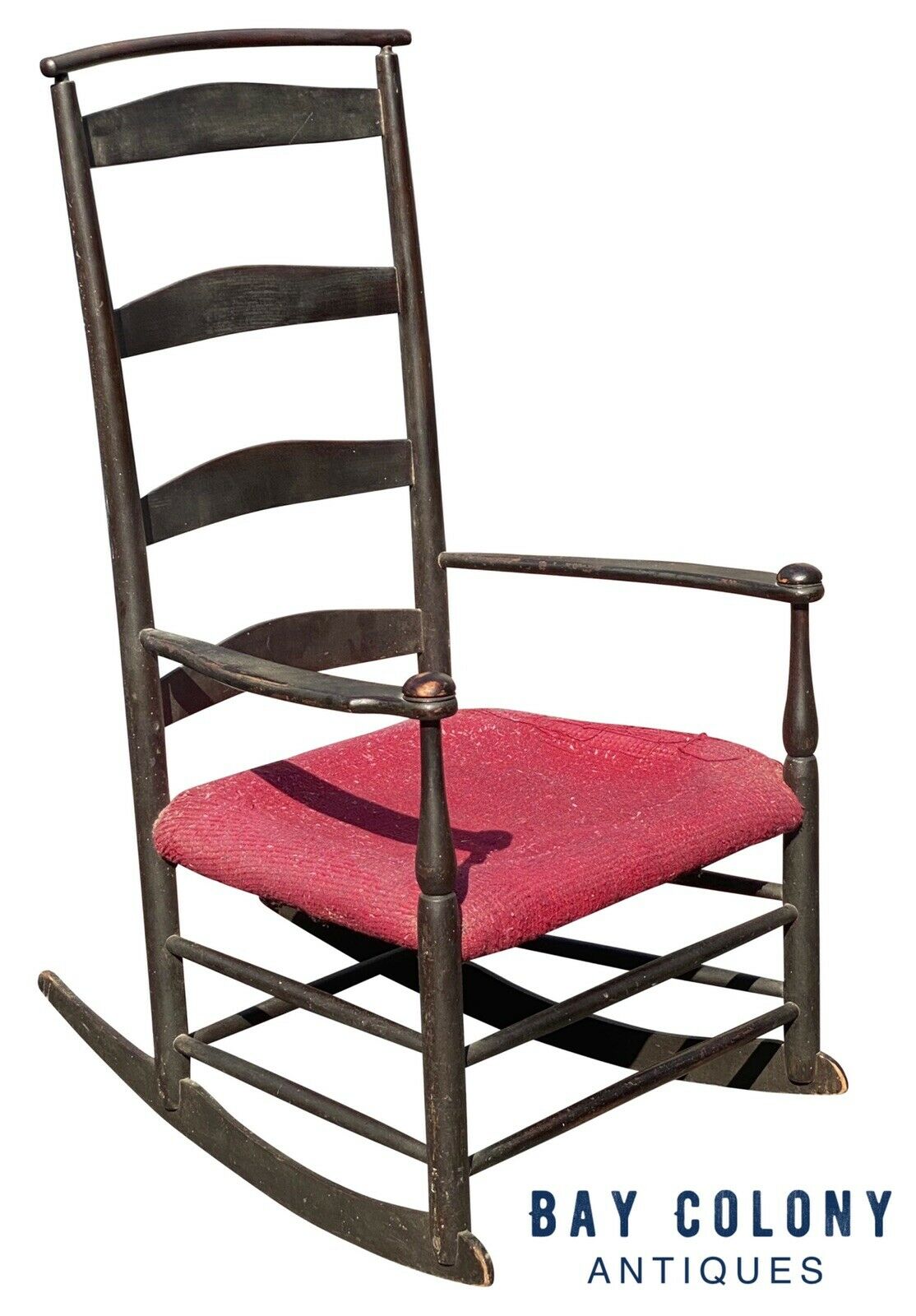 19TH C ANTIQUE SHAKER MOUNT LEBANON #6 MUSHROOM CAP ARM CHAIR / ROCKER