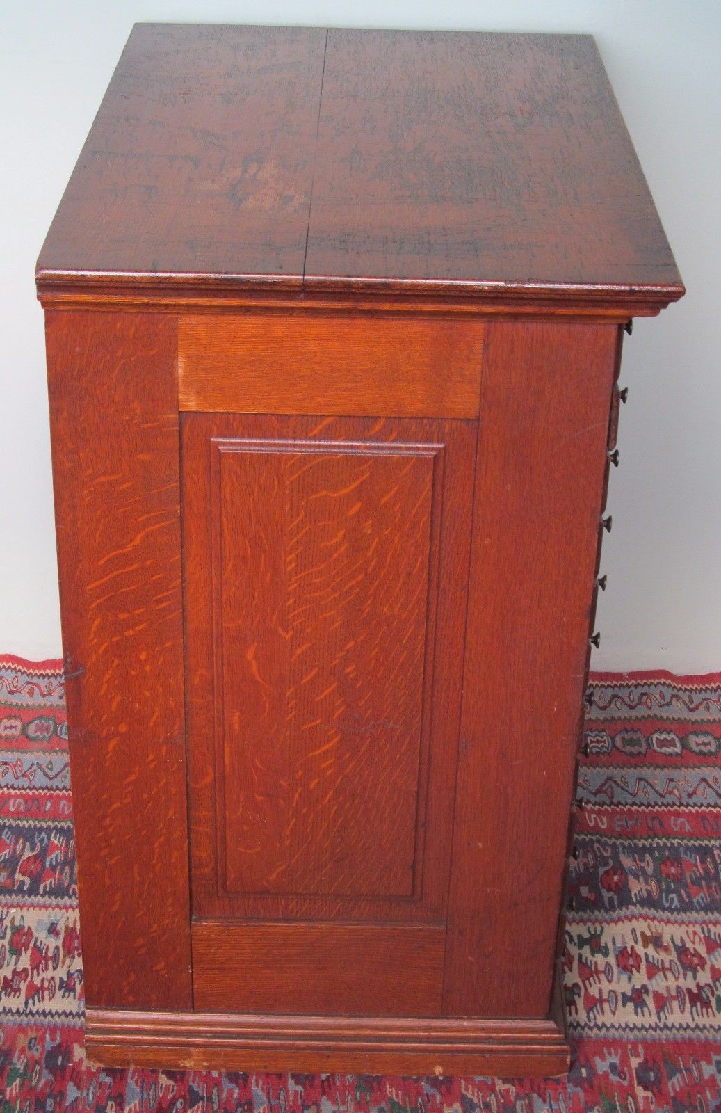 24 DRAWER VICTORIAN SOLID TIGER OAK HARDWARE CABINET-EXCELLENT PIECE!