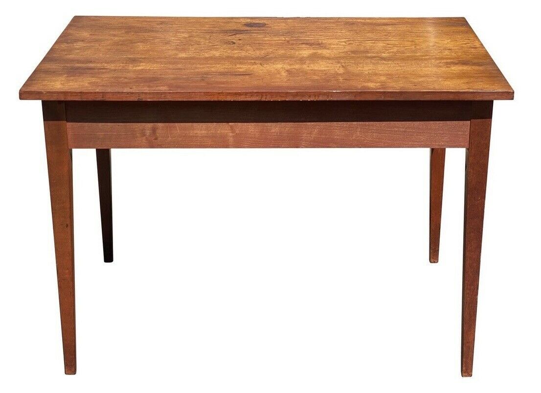 19TH C ANTIQUE FEDERAL PERIOD CHERRY HEPPLEWHITE DROP LEAF BAKERS TABLE
