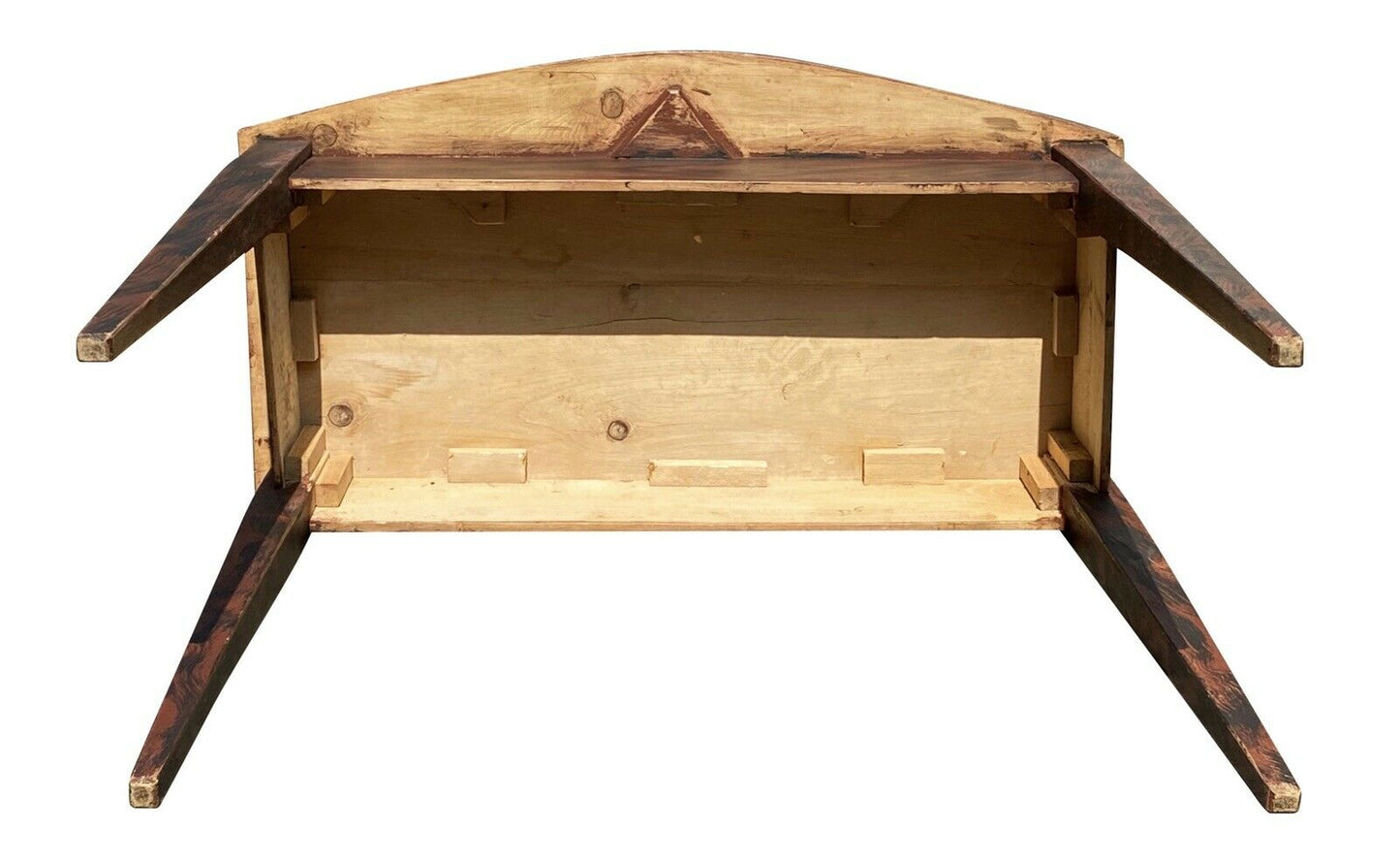 19TH C ANTIQUE HEPPLEWHITE NEW HAMPSHIRE GRAIN PAINTED TABLE