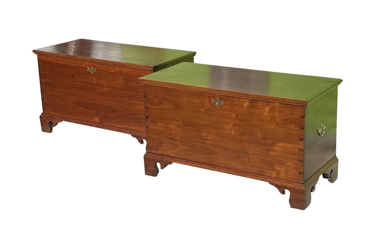 Pair of Queen Anne Style Pennsylvania Walnut Blanket Chests With Secret Interior