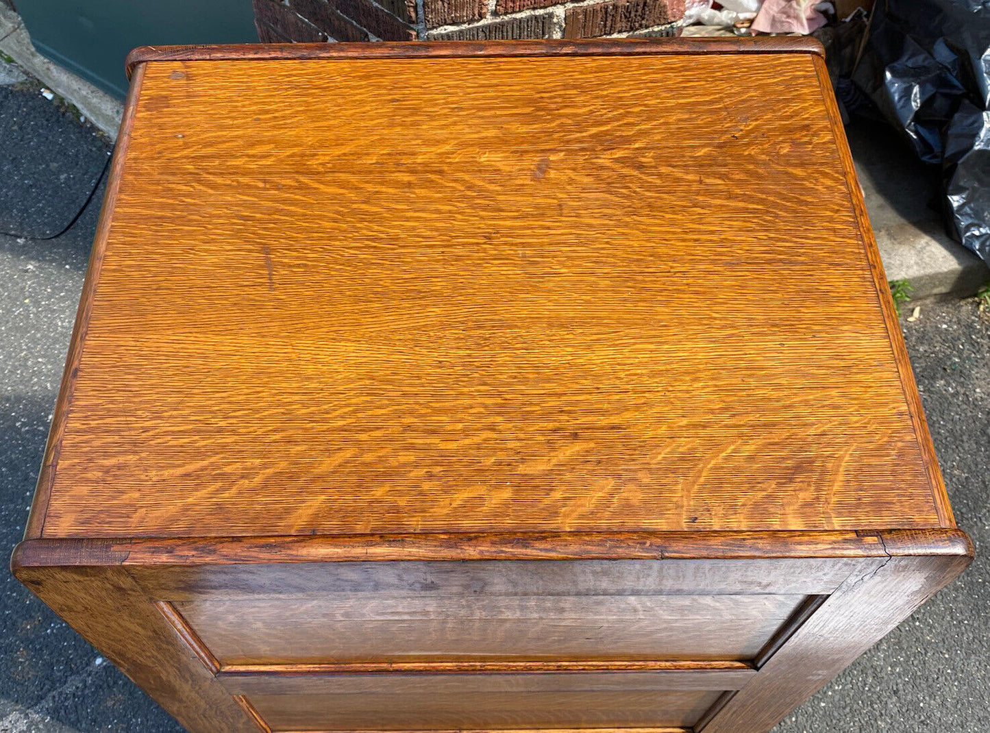 Antique Arts & Crafts Tiger Oak Legal Size File Cabinet - Library Bureau Makers