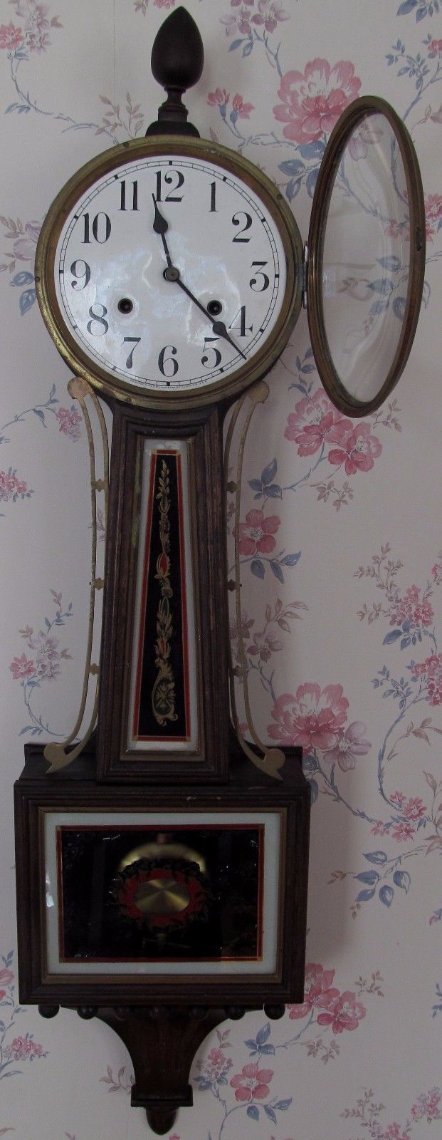LARGE ANTIQUE BANJO CLOCK BY THE WATERBURY CLOCK COMPANY WILLARD SERIES