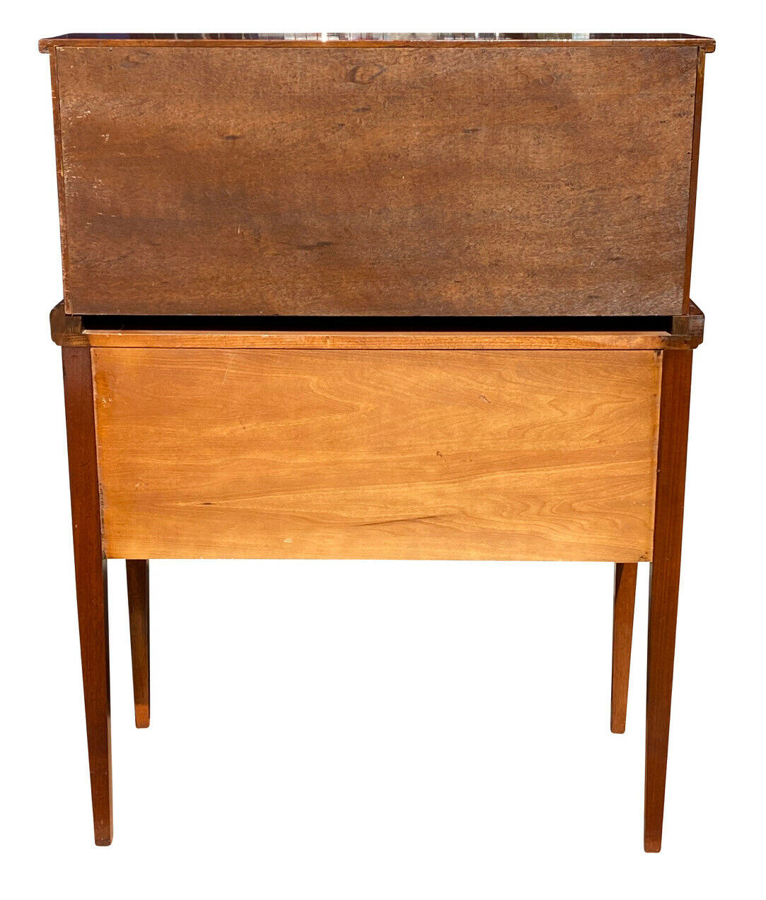20TH C FEDERAL ANTIQUE STYLE BOSTON MAHOGANY TAMBOUR LADIES SECRETARY DESK