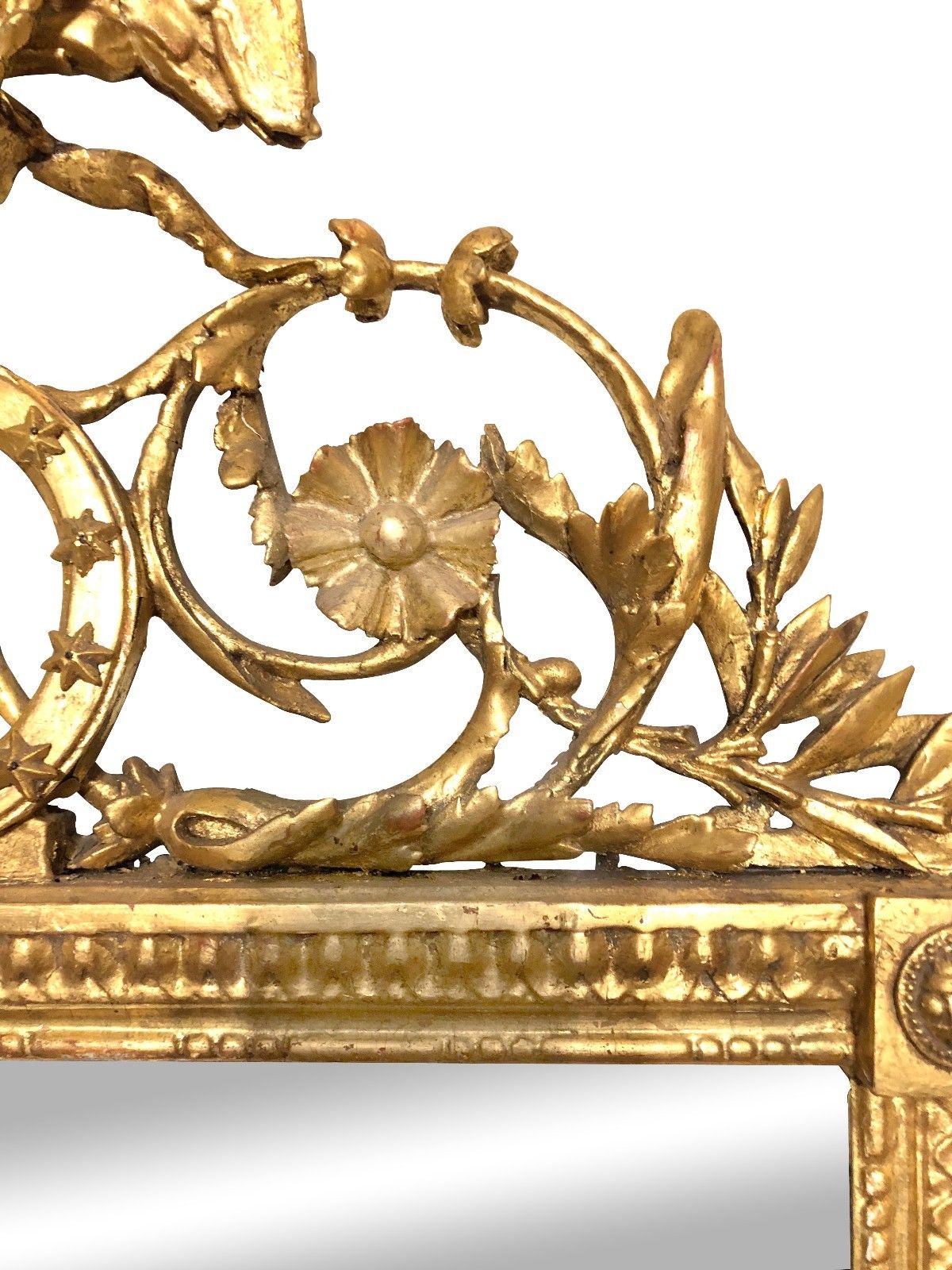 IMPORTANT FEDERAL PERIOD AMERICAN MIRROR WITH EAGLE & 13 STAR SHIELD GOLD GILTED
