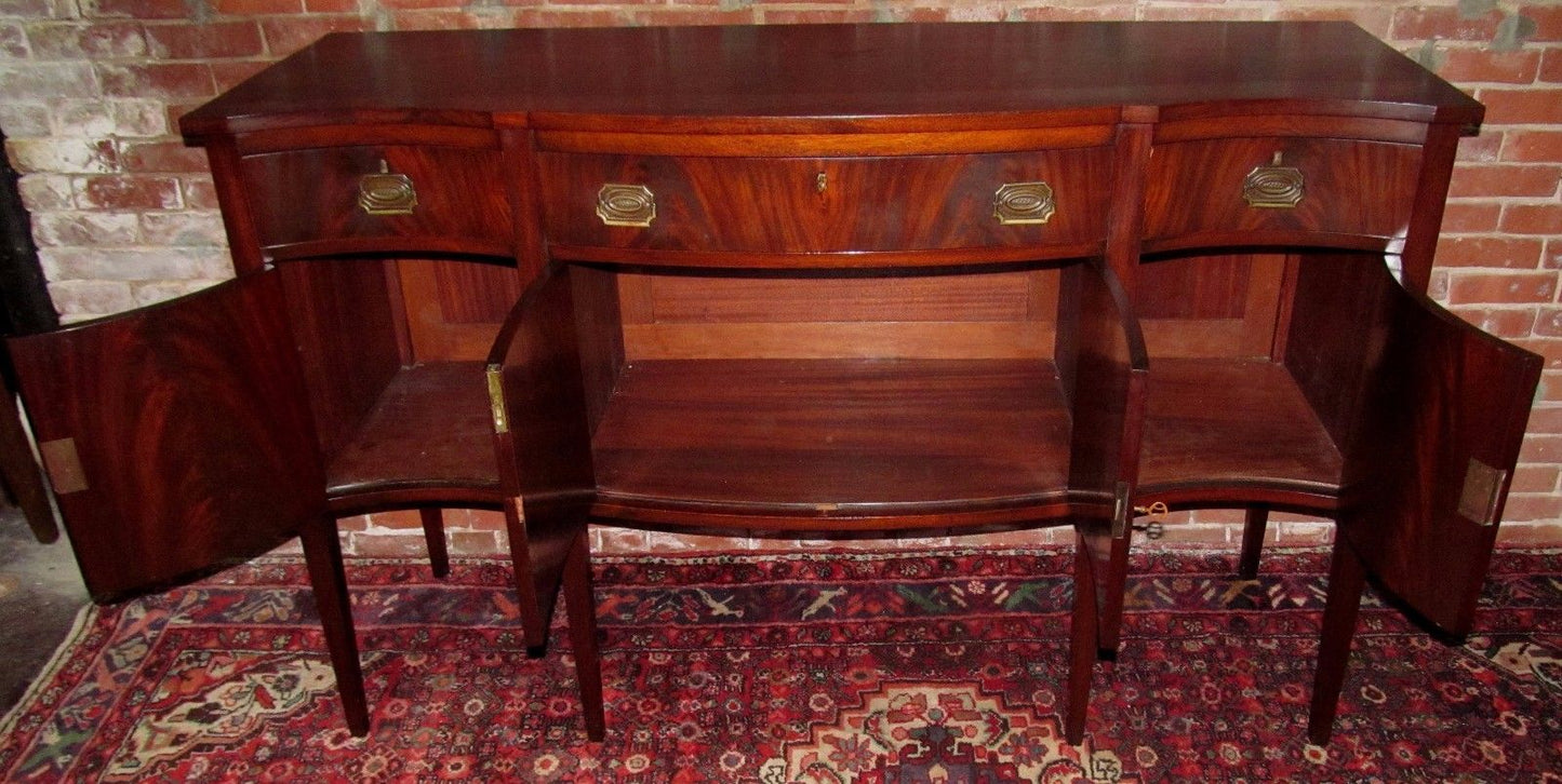EXCEPTIONAL SOLID MAHOGANY HEPPLEWHITE SIDEBOARD BY CB SWIFT CAMBRIDGE MA