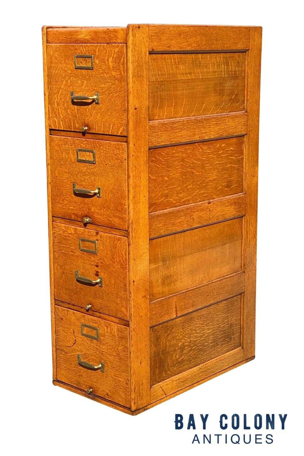 20th C Antique Arts & Crafts Tiger Oak File Cabinet
