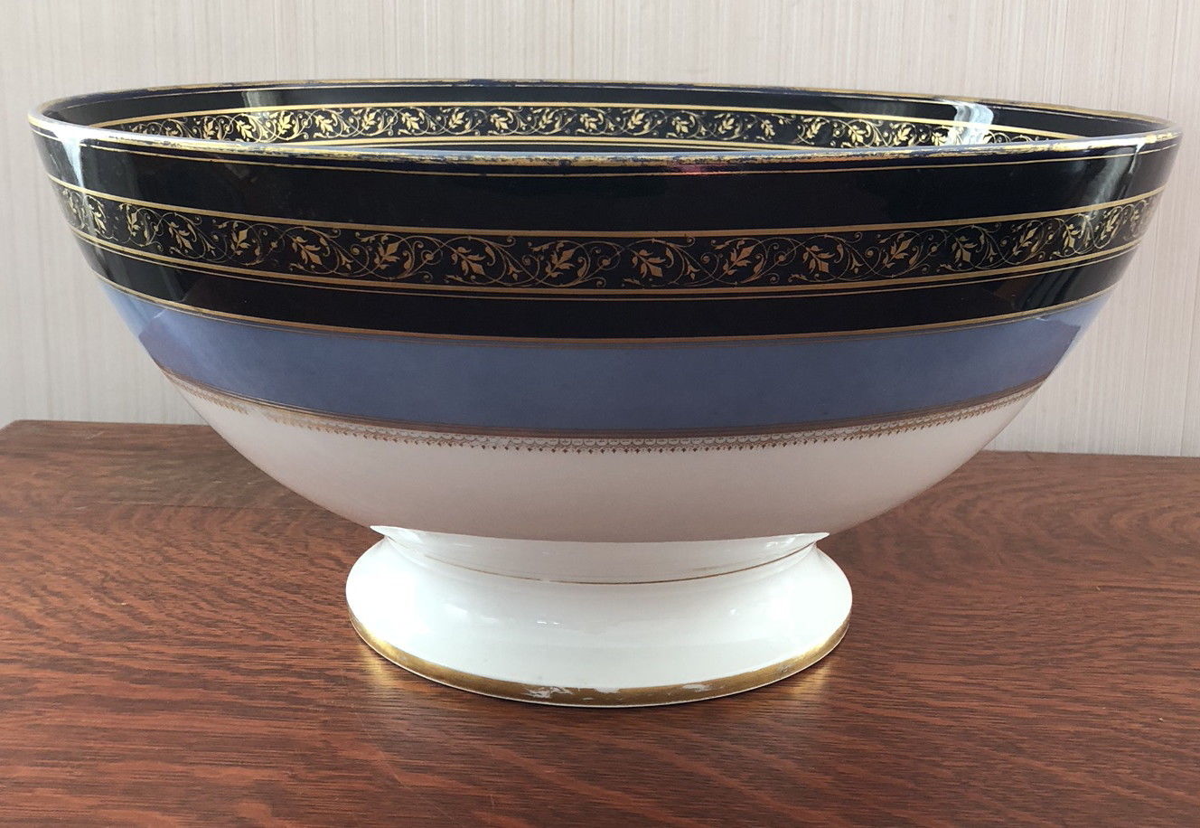 LIMOGES WILLIAM GUERIN & CO JEWELERS AZURE & COBALT BLUE PUNCHBOWL