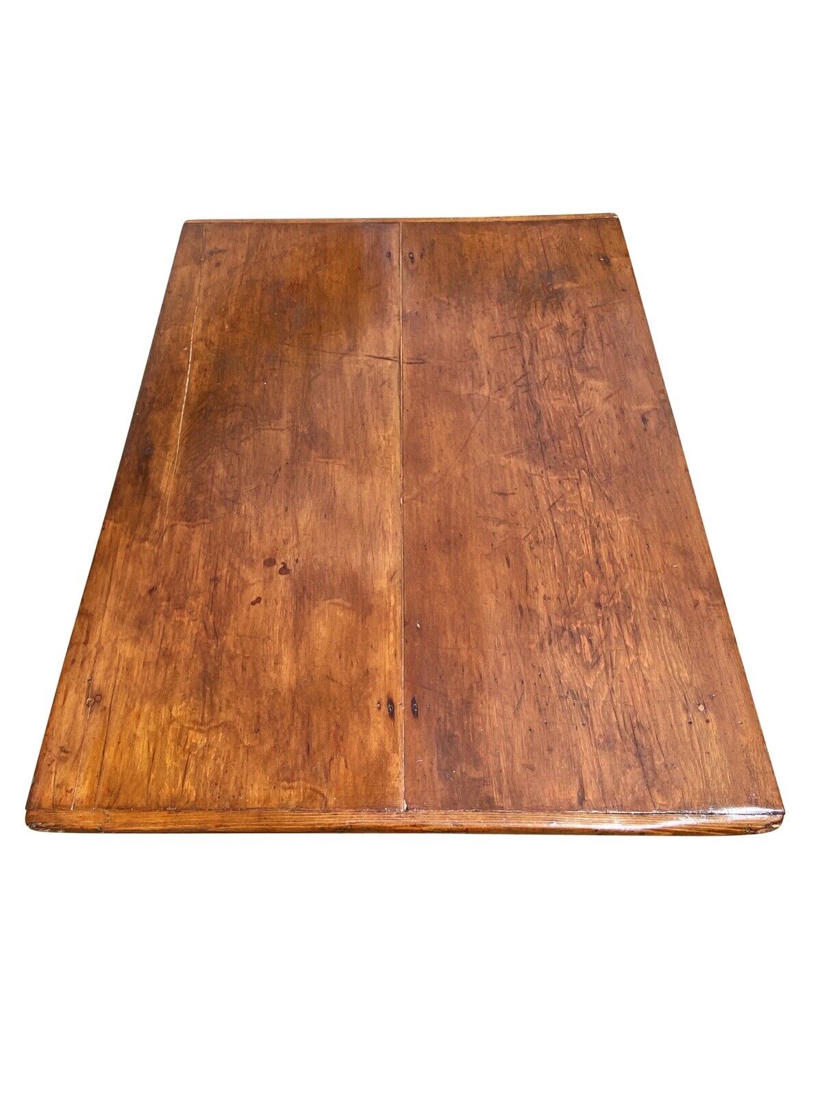 Antique New England Pumpkin Pine Tavern Table / Dining Table