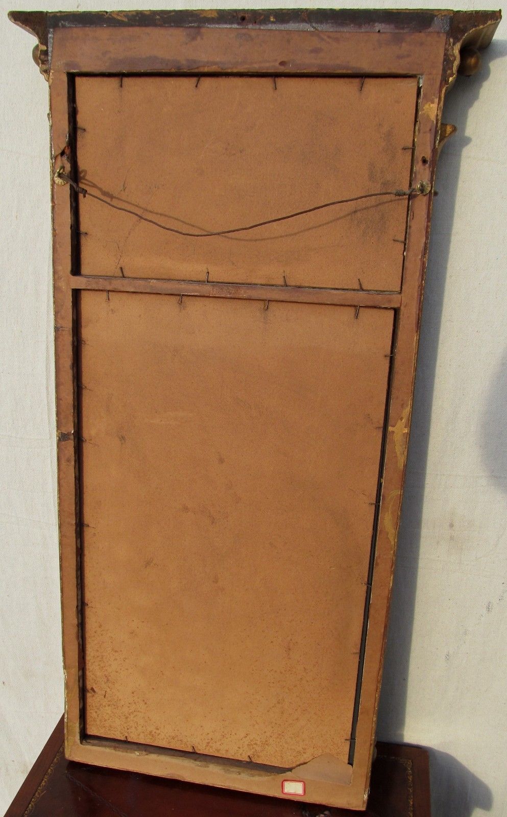 RARE 19TH CENT FEDERAL EGLOMISE PIER MIRROR W/HUNTING SCENE-SUPERIOR SPECIMEN