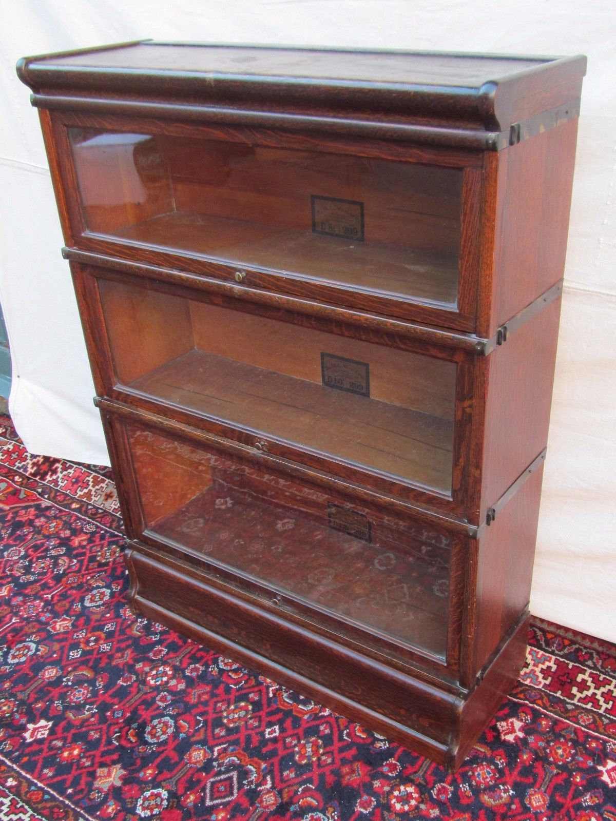 ANTIQUE OAK GLOBE WERNICKE BARRISTER BOOKCASE WITH X-LARGE BASE UNIT