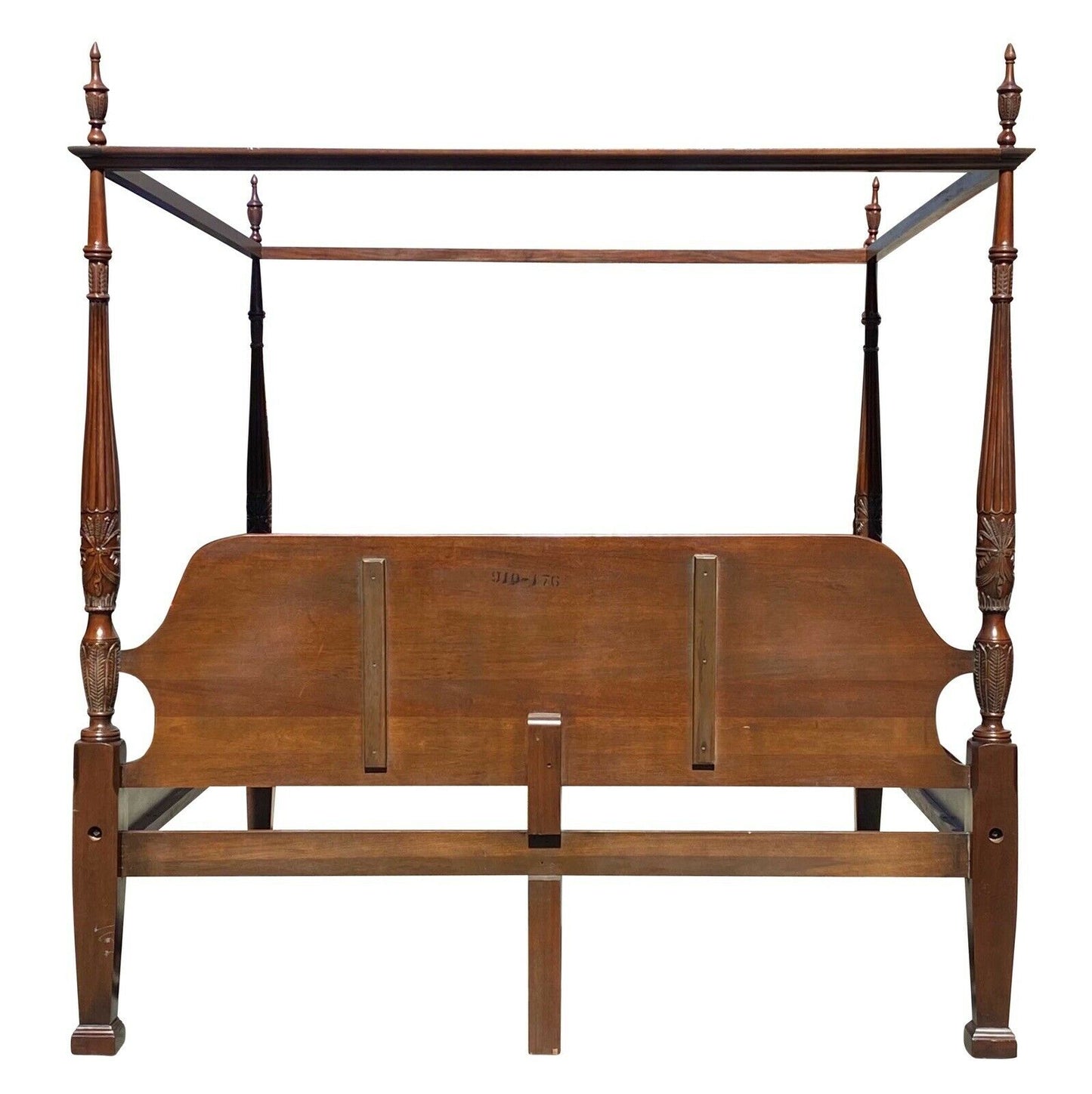 20th Century Chippendale Antique Style Mahogany King Size Tester / Canopy Bed