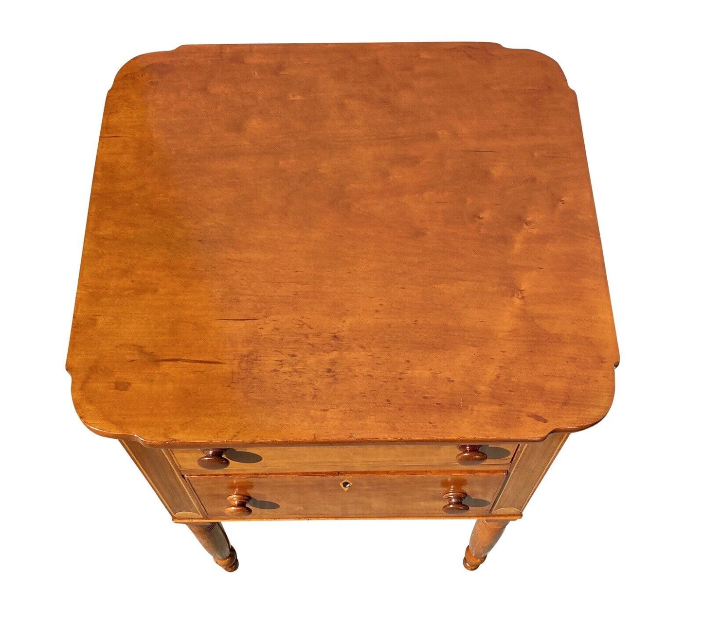Early 19th Century Antique Federal Kentucky Cherry Inlaid Work Table - Very Rare