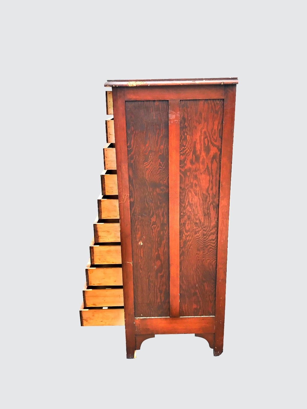 ANTIQUE 10 DRAWER OAK LATERAL FILE MAP CASE IN GREAT ORIGINAL CONDITION