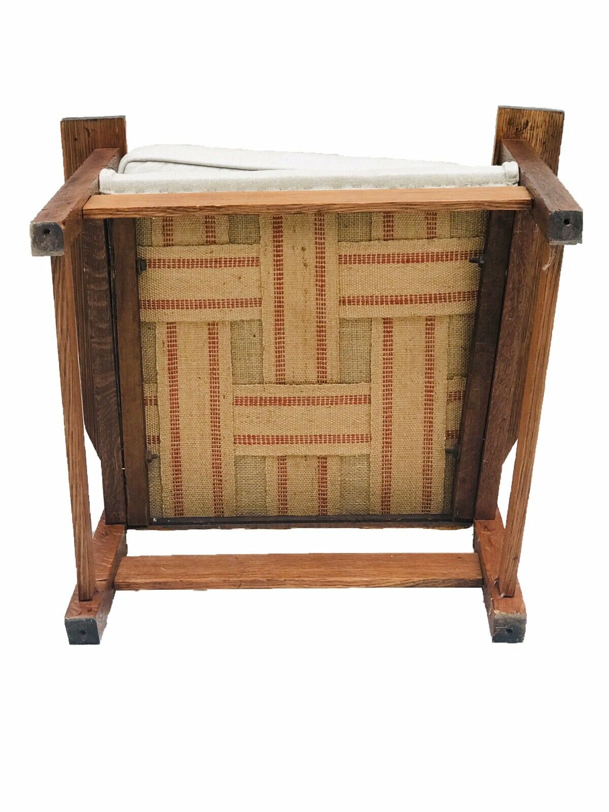 20TH C ANTIQUE ARTS & CRAFTS / MISSION OAK LADIES ARM CHAIR