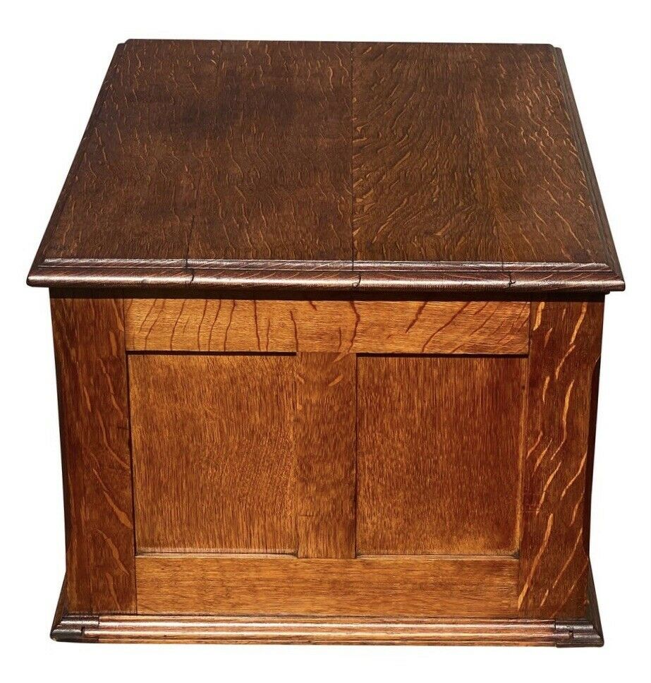 19TH C ANTIQUE VICTORIAN TIGER OAK 6 DRAWER DESKTOP FILE CABINET / SPOOL CABINET