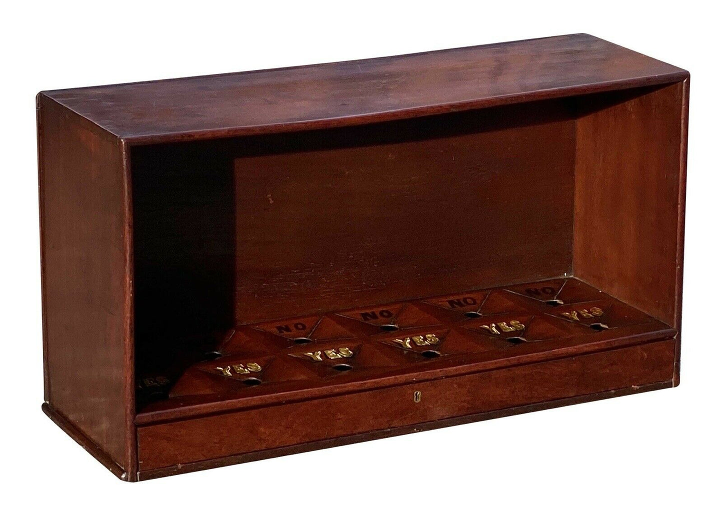 19th C Antique Victorian Mahogany Ballot Box ~ Freemason / Oddfellows