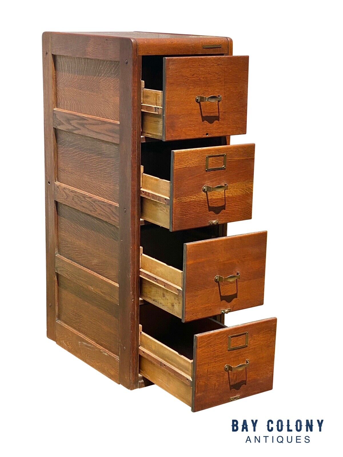 Antique Oak Wood File Cabinet - Library Bureau Sole Makers