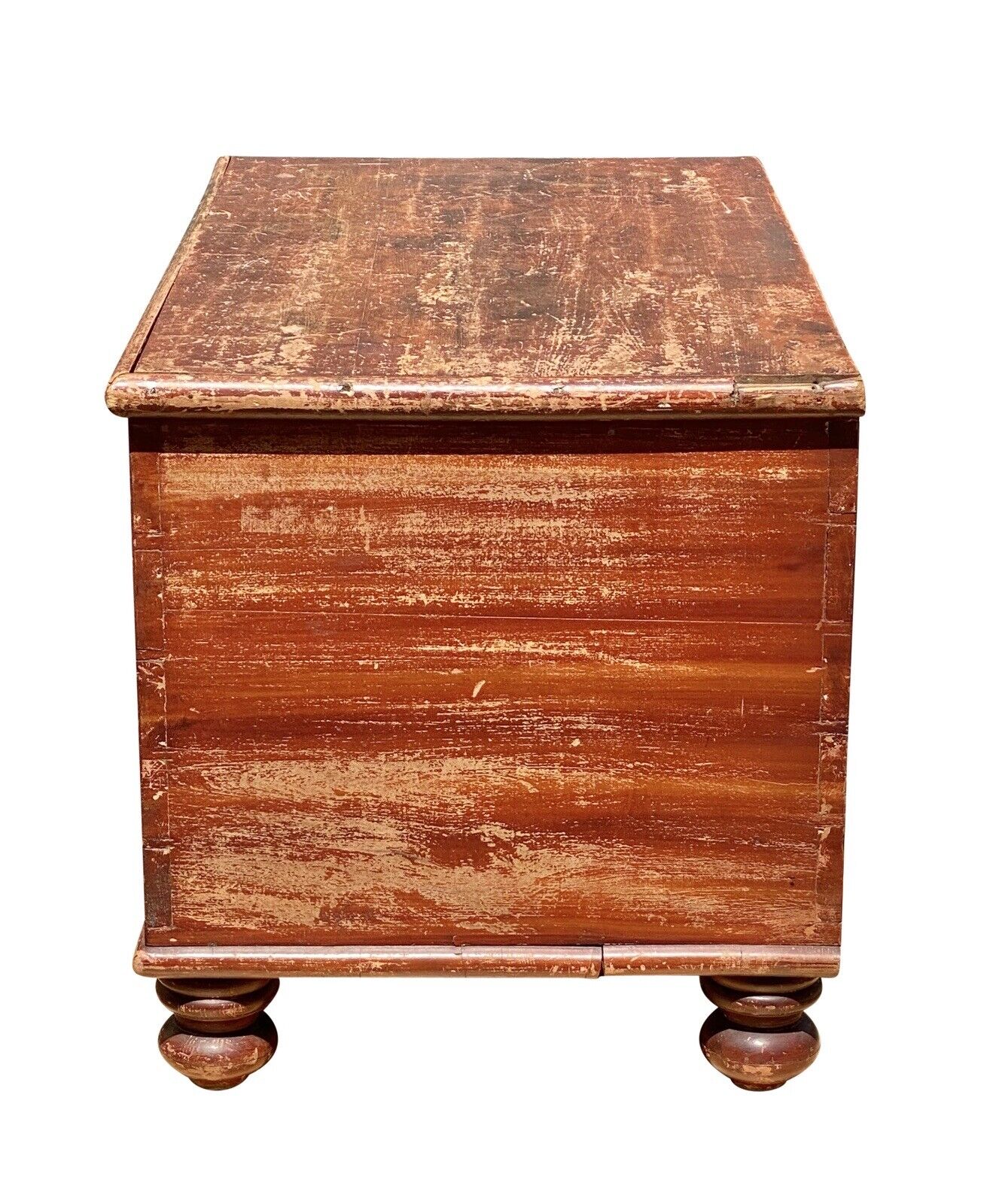 19th C Antique Vermont Grain Painted Blanket Chest / Blanket Box
