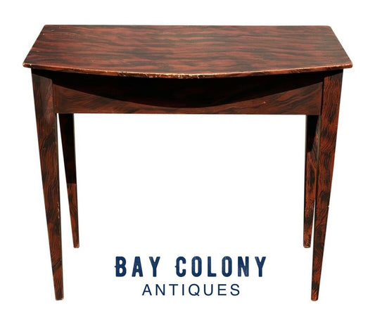 19TH C ANTIQUE HEPPLEWHITE NEW HAMPSHIRE GRAIN PAINTED TABLE