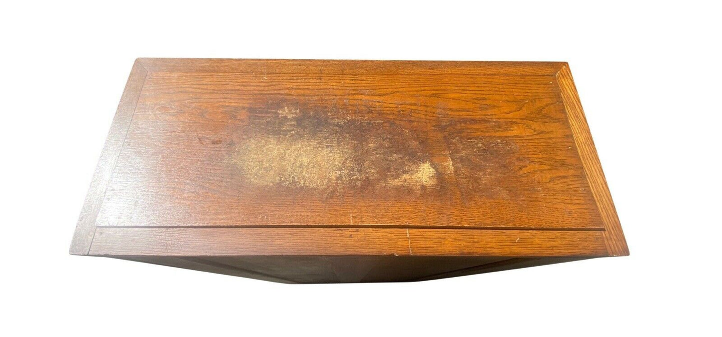 20TH C ANTIQUE ARTS & CRAFTS TIGER OAK E.H STAFFORD 24 DRAWER FILE CABINET