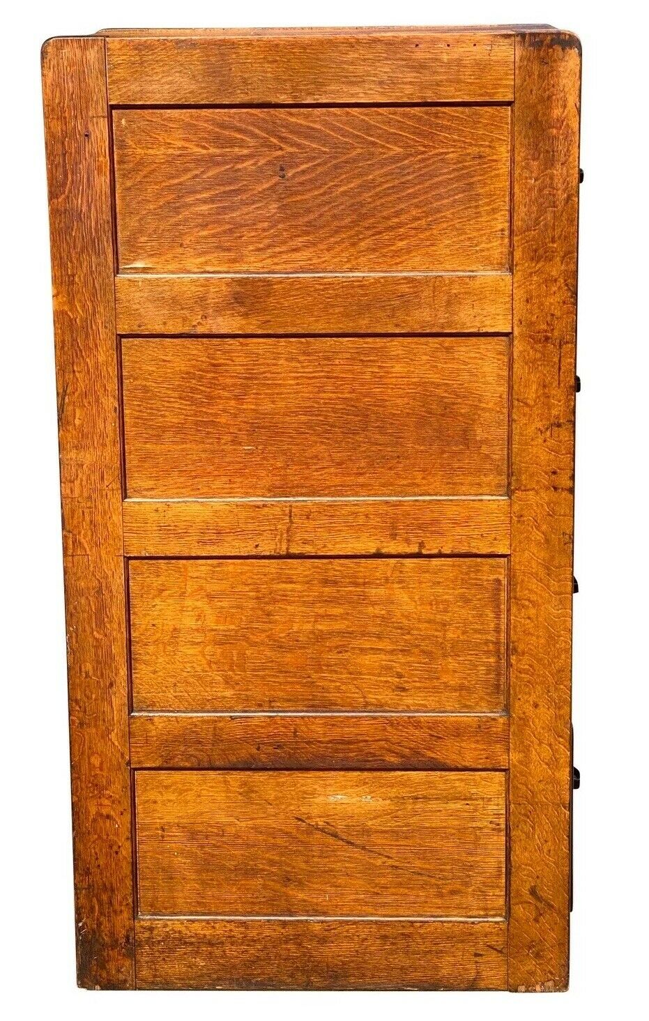 20TH C ANTIQUE LIBRARY BUREAU MAKERS ARTS & CRAFTS 4 DRAWER OAK FILE CABINET