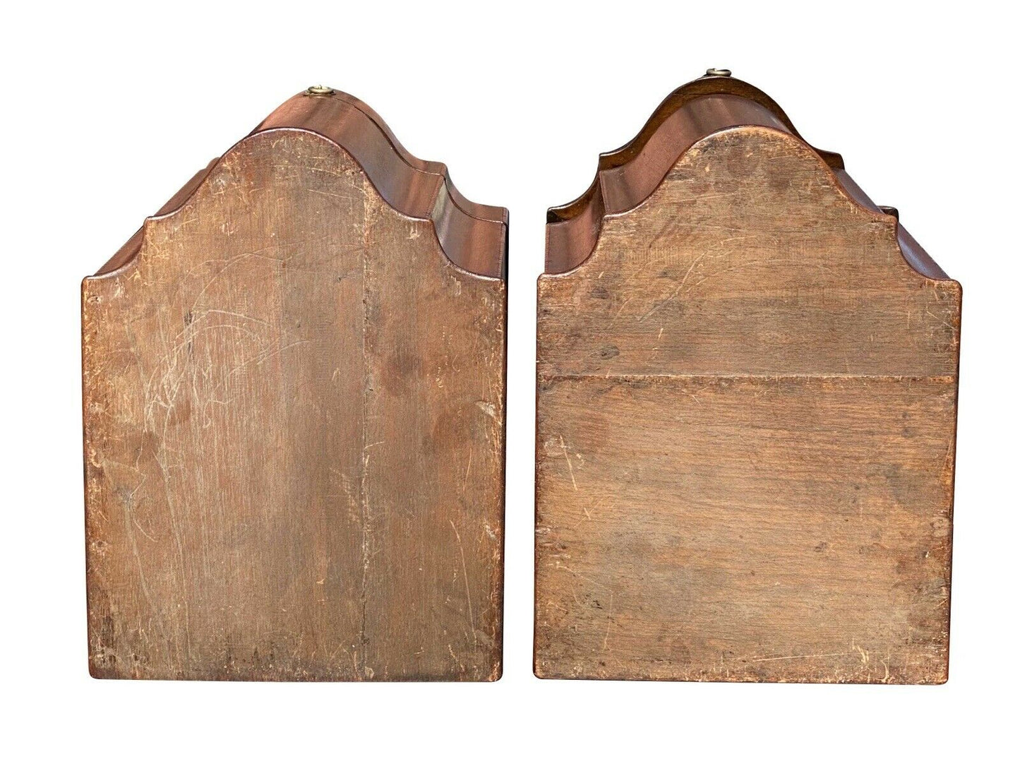 18th C Pair of Antique Federal Mahogany Knife Boxes - Conch Shell & Star Inlay
