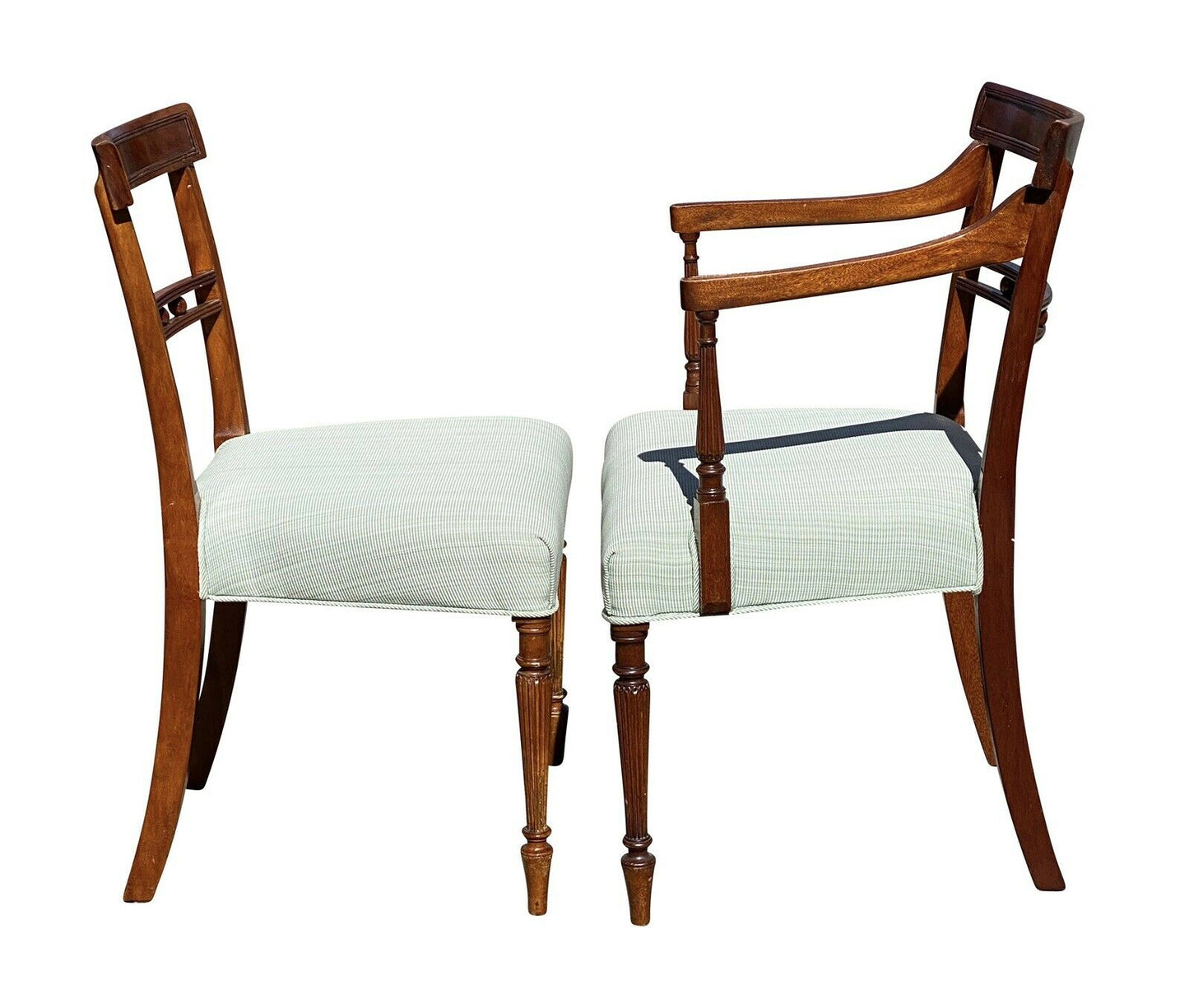 19TH C SET OF 8 ANTIQUE FEDERAL PERIOD MAHOGANY DINING CHAIRS