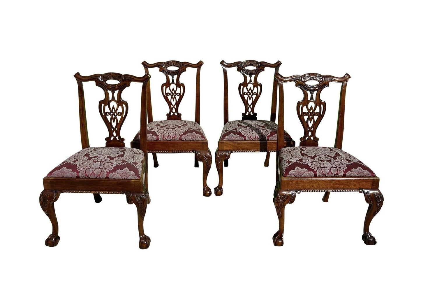 Set of Six Chippendale Philadelphia Style Mahogany Tasselback Dining Chairs