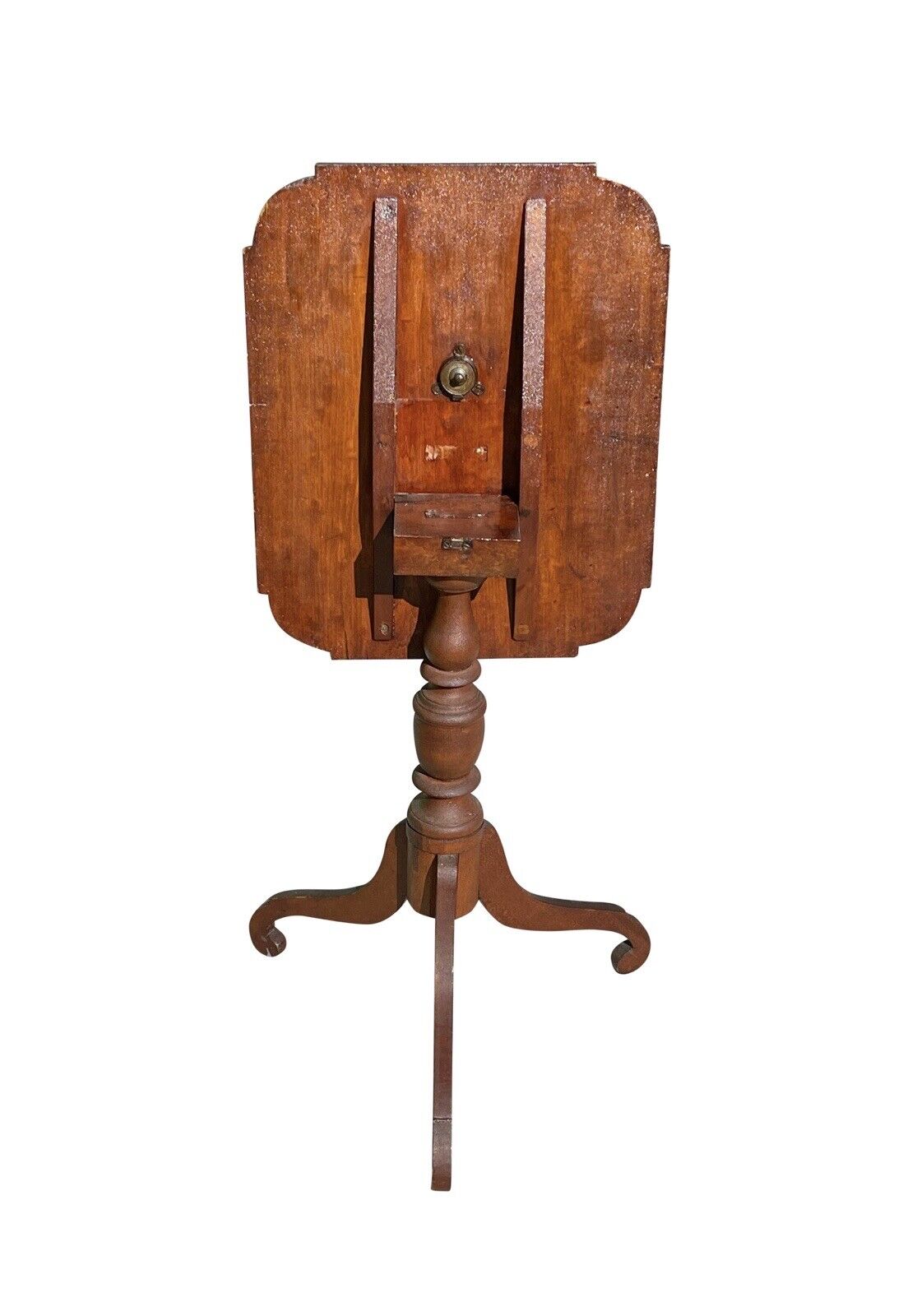 Federal Cherry New England Candlestand With Spider Legs & Ovolo Top Circa 1790