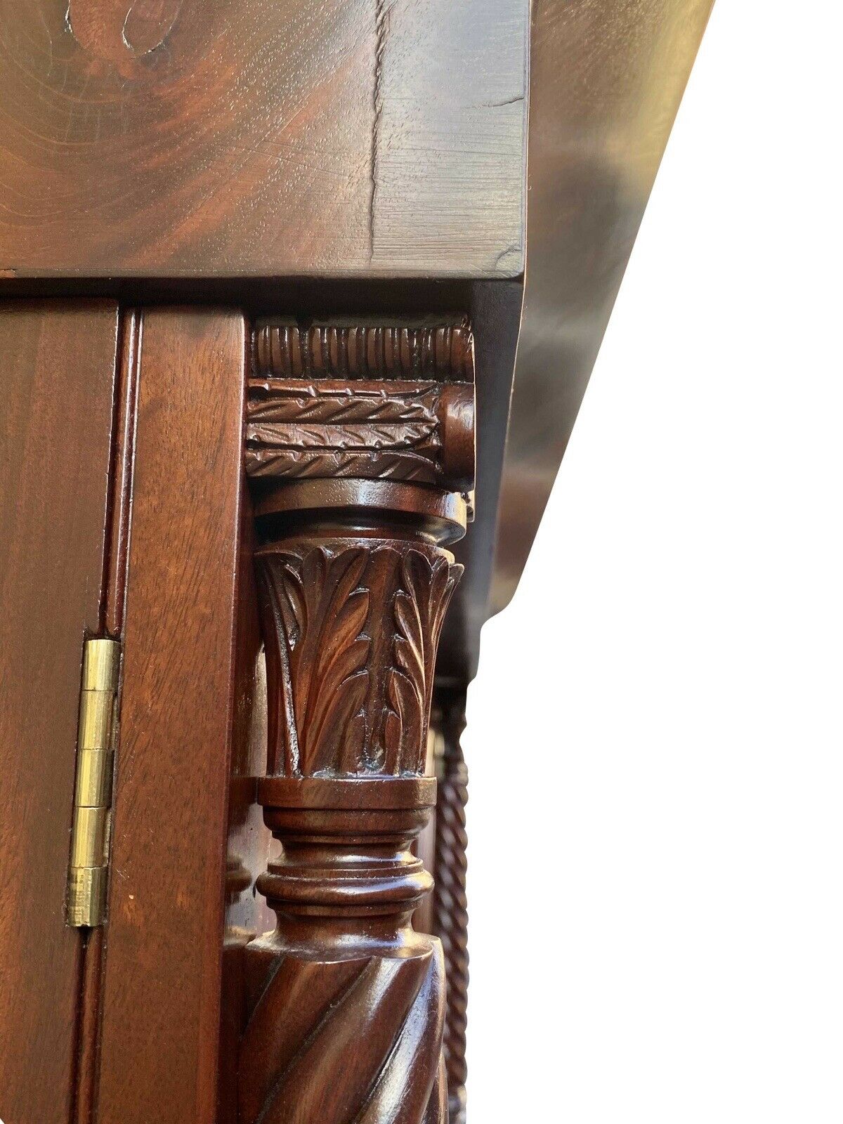 19th C Antique Classical Mahogany Philadelphia Quervelle Butlers Desk / Bookcase