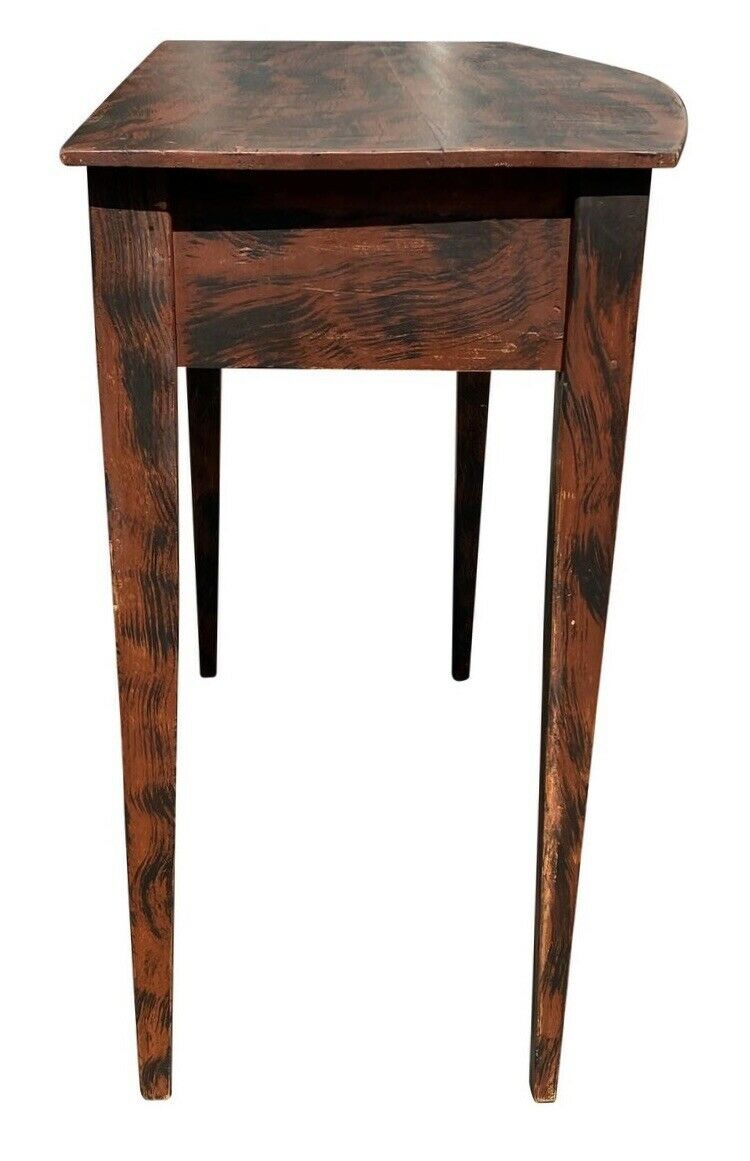 19TH C ANTIQUE HEPPLEWHITE NEW HAMPSHIRE GRAIN PAINTED TABLE