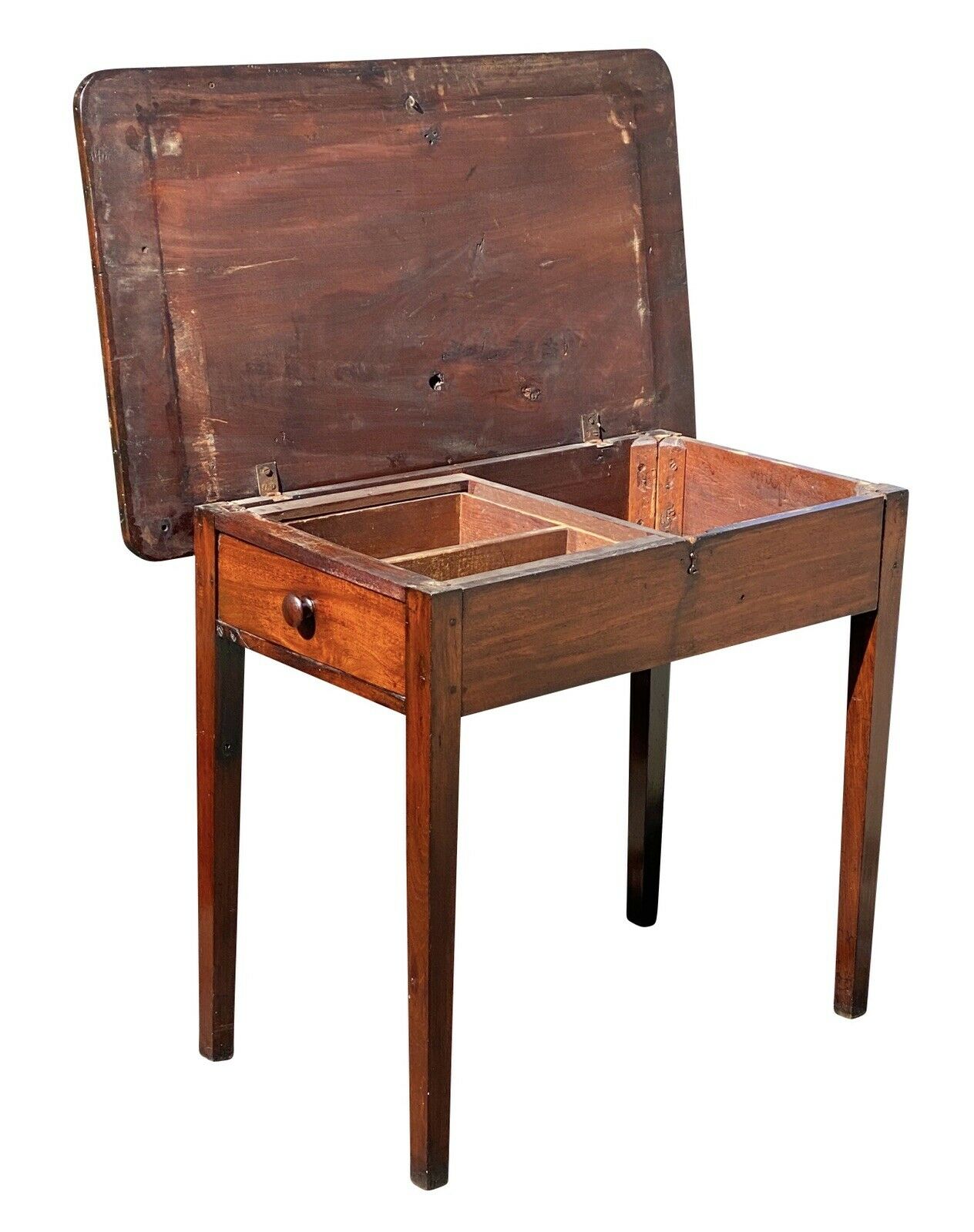 18TH C ANTIQUE CHIPPENDALE MAHOGANY SOFA TABLE / DRESSING TABLE