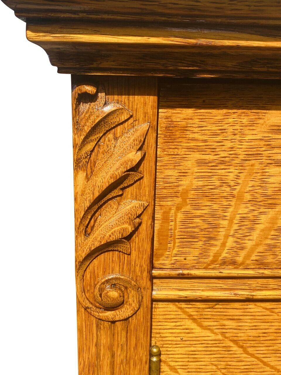 19TH C ANTIQUE VICTORIAN TIGER OAK HAT BOX DRESSER / TALL CHEST